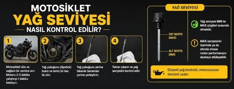 Motosiklet Yağ Çubuğu Seviyesi Nerede Olmalı? | Doğru Yağ Ölçümü