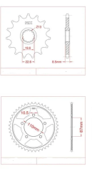 Suzuki İnazuma 250 Zincir Dişli Set Oringli KMC GOLD Moto11
