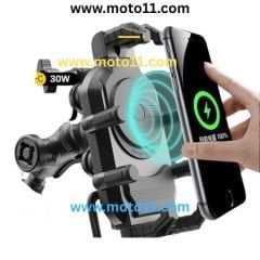 Titreşim Engelleyicili Kablosuz Şarjlı Motorsiklet Telefon Tutucu