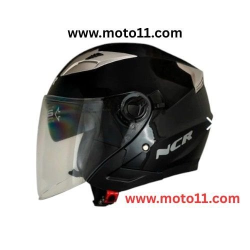 Ncr Açık Yarım Güneş Vizörlü Kask Parlak Siyah