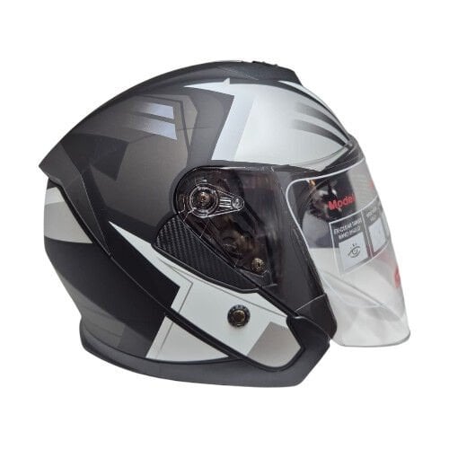 Gümüş Yazlık Yarım Güneş Vizörlü Kask