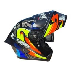 Mavi Gözlü Çene Açılır Vizörlü Kask