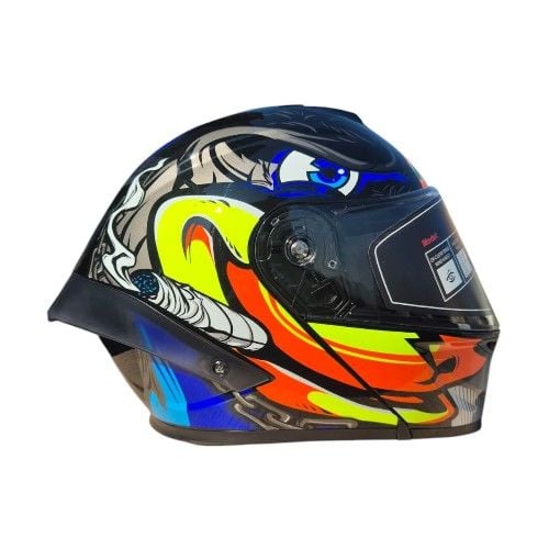 Mavi Gözlü Çene Açılır Vizörlü Kask