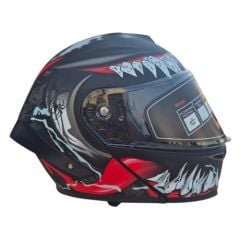 Siyah Spider Çene Açılır Kask Vizörlü