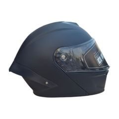 Mat Siyah Çene Açılır Kask Vizörlü